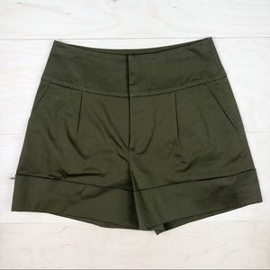 Hinge High Waisted Dressy Shorts Olive Green